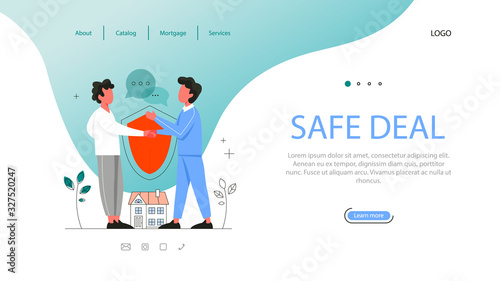 Real estate advantage web banner. Idea of wide selection of house