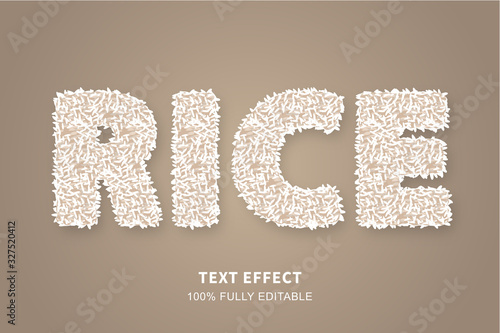 Cooked rise style text effect, editable text