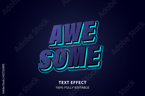 3d perspective wall text effect, editable text photo