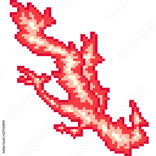 vector pixel art isolated phoenix
