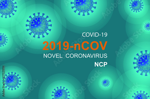 Wuhan novel respiratory coronavirus 2019 isolated on blue background. Stop the 2019 ncov virus. COVID disease outbreak-2019. To prevent a dangerous infection of the Cov. Vector illustration