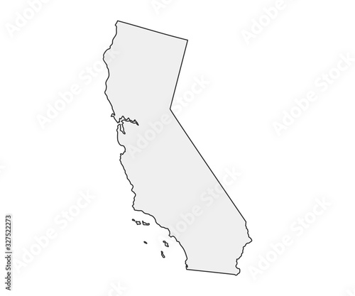 High detailed vector map. California USA state