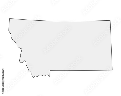 High detailed vector map. Montana USA state