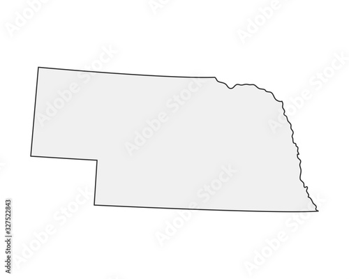High detailed vector map. Nebraska USA state