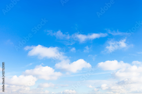 Photography blue sky with small cumuli clouds