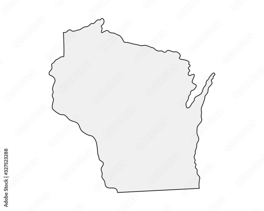 High detailed vector map. Wisconsin USA state