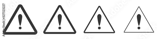 Triangular warning symbols with Exclamation mark.