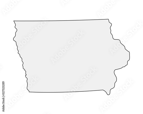 High detailed vector map. Iowa USA state