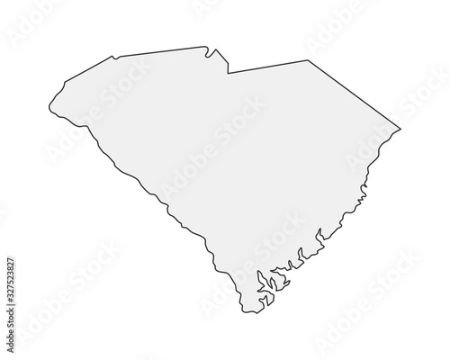 High detailed vector map. South Carolina USA state