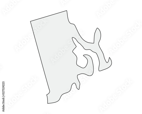 High detailed vector map. Rhode Island USA state