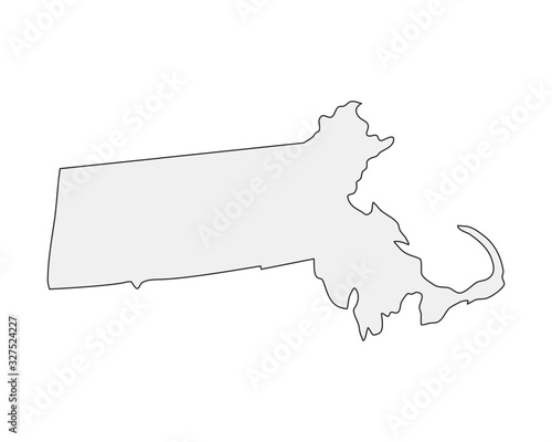 High detailed vector map. Massachusetts USA state