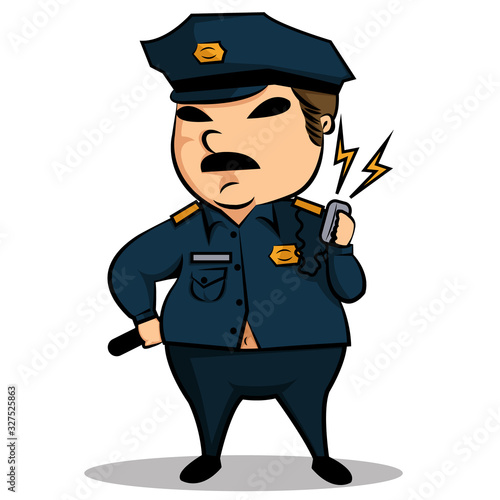 Cute policeman in uniform