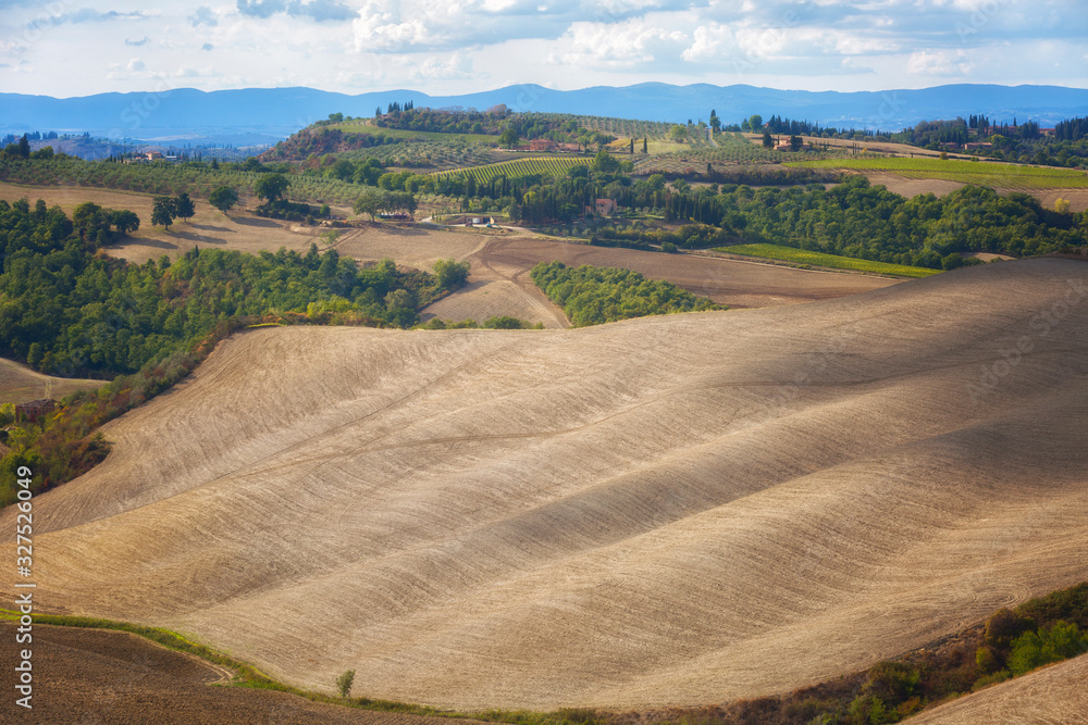 Typical autumn rural landscape of Tuscany , Italy