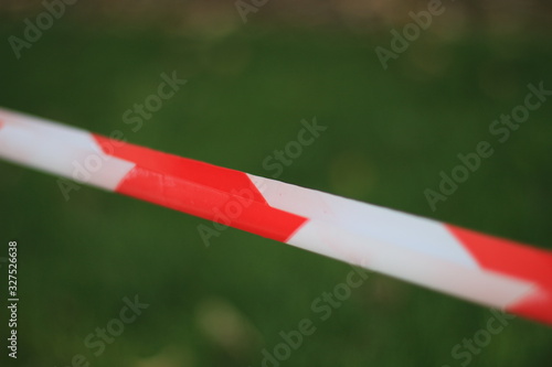 Barricade tape white and red