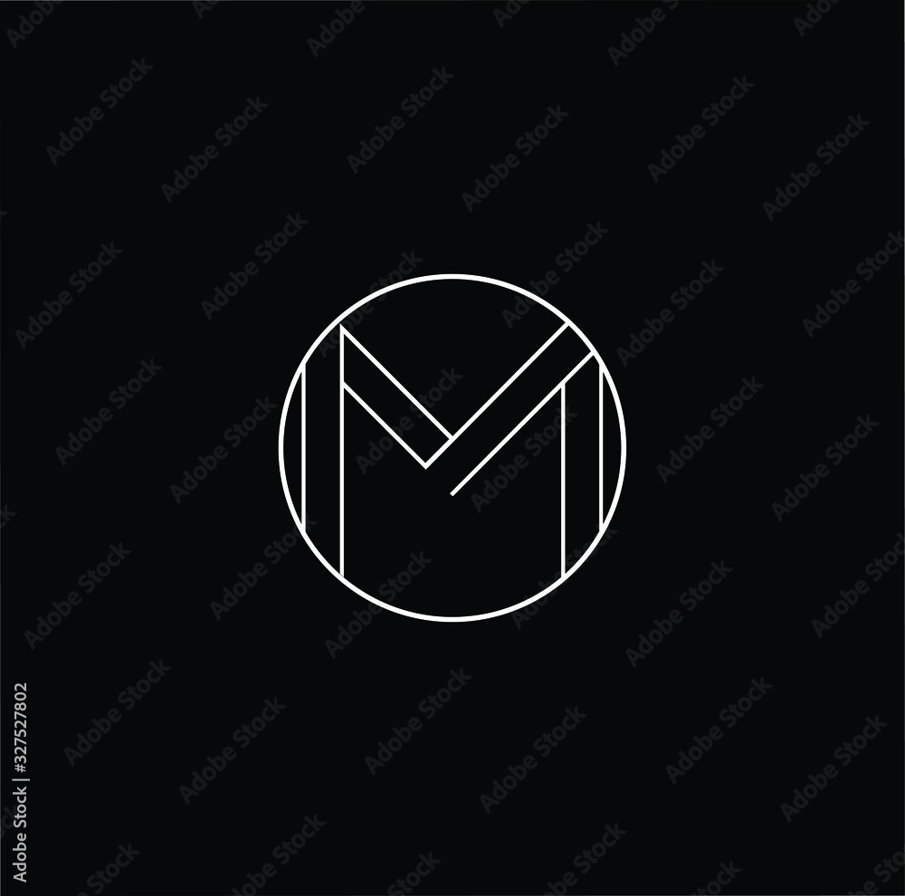 Initial based modern and minimal Logo. M MM letter trendy fonts