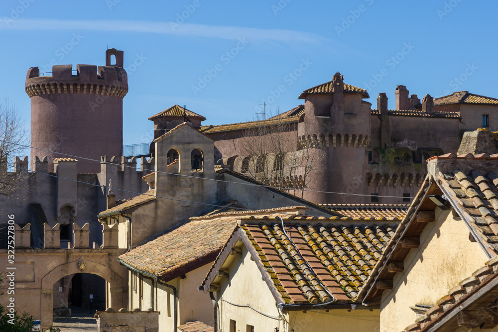 Medieval castle and town of Santa Severa (municipality of Santa Marinella) located along the ancient Via Aurelia near Rome in front of the Tyrrhenian Sea