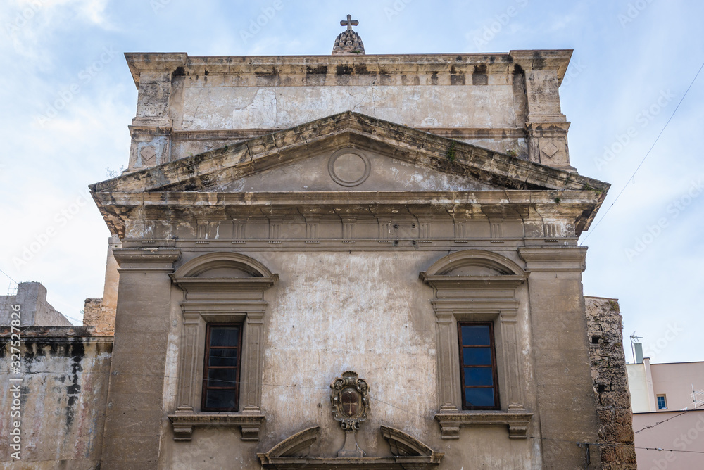 Obraz premium Front view of 40 Martyrs of Pisa Church in Palermo, Sicily Island in Italy