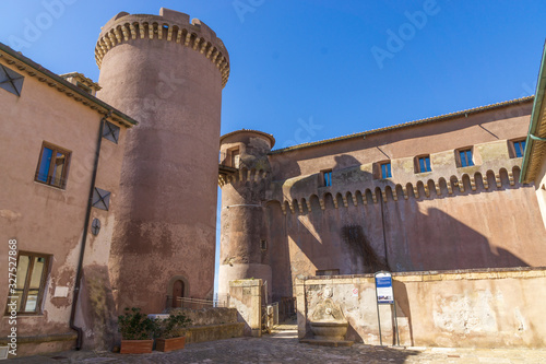 Entrance of Medieval castle of Santa Severa (municipality of Santa Marinella) located along the ancient Via Aurelia near Rome in front of the Tyrrhenian Sea photo