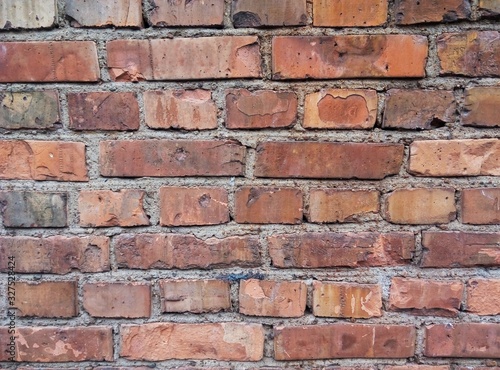 Background of red brick wall pattern texture. The old wall
