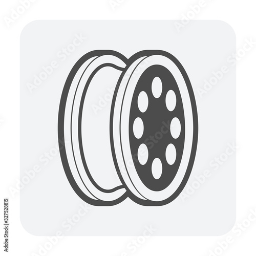 steel alloy wheel icon