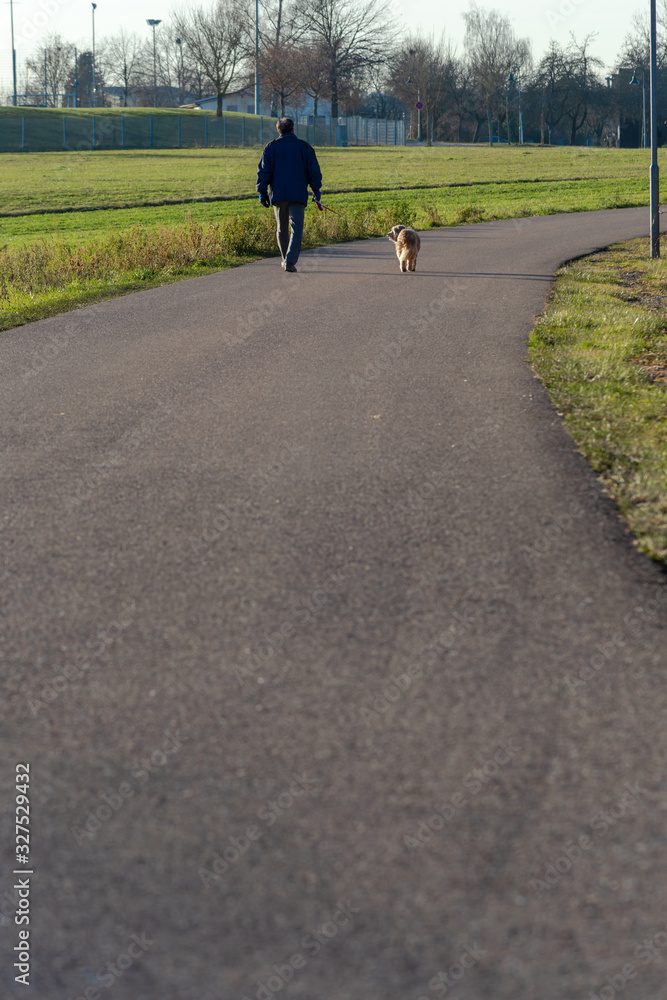 man walking wiht dog man walking wiht dog