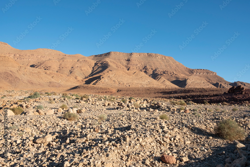 dry stone desert on the southern edge of the Atlas Mountains