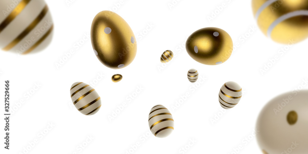 Easter egg hunt. Easter composition: golden shine decorated eggs. Greeting card trendy design. for you poster or flyer. Easter egg hunt. Easter composition: golden shine decorated eggs. Greeting card trendy design. for you poster or flyer.