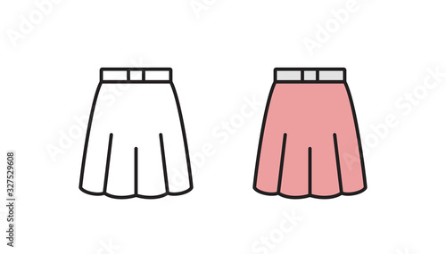 Women's skirt vector icon. Symbol, logo illustration. Simple set of signs, editable icons