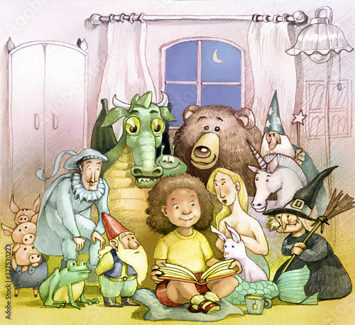 Foto fairy tale for a girl illustration for kids