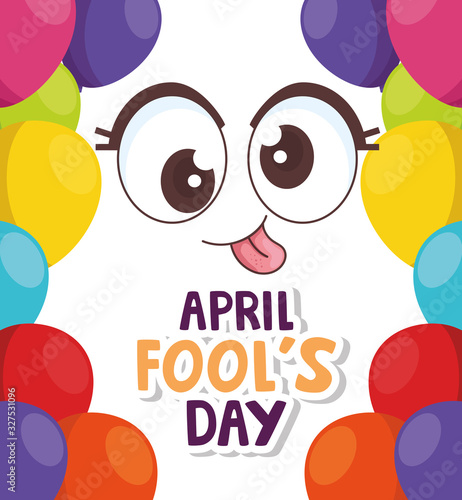 april fools day with crazy eyes vector illustration design