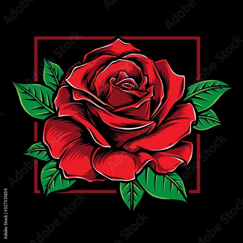 red rose vector logo illustration