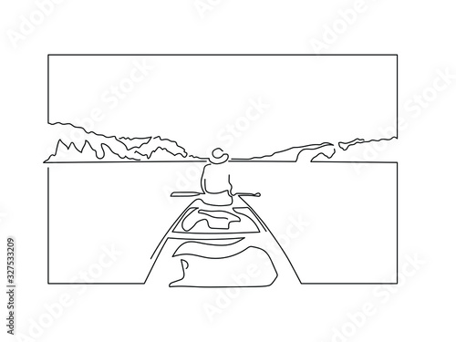 Outdoor adventure isolated line drawing, vector illustration design. Outdoor collection.