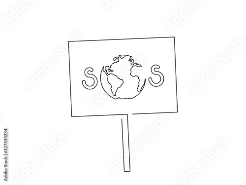 Activist banner isolated line drawing, vector illustration design. Activism collection.