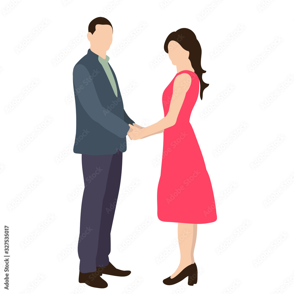 vector, isolated, in a flat style guy and girl vector, isolated, in a flat style guy and girl
