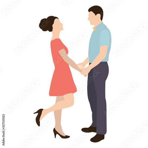 vector, isolated, in a flat style guy and girl