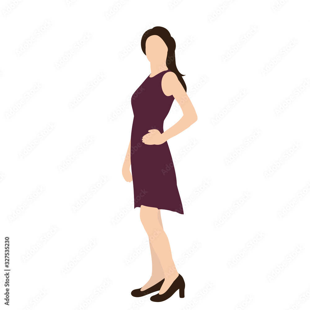 isolated, in a flat style woman, girl isolated, in a flat style woman, girl