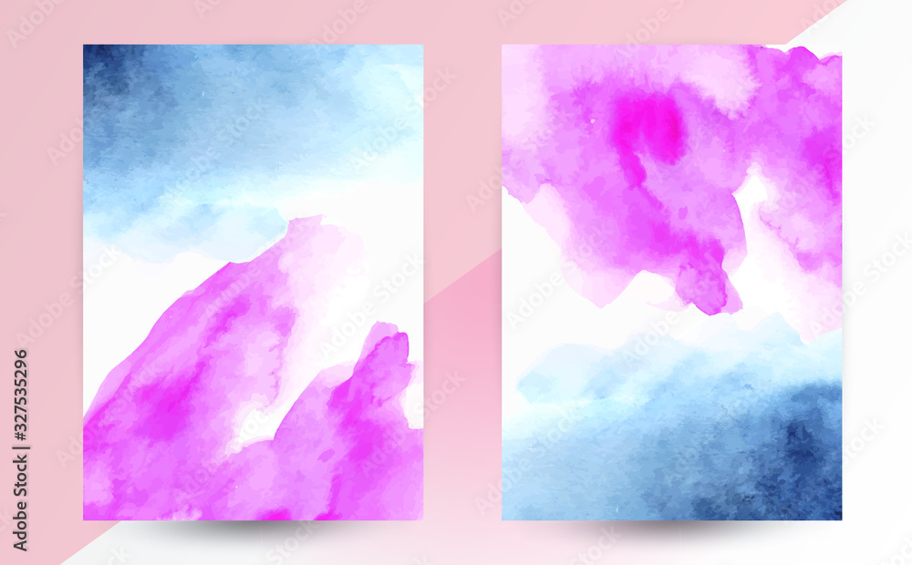 Abstract ink background. Marble style. blue and pink paint stroke texture