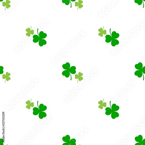 Clover leaf seamless pattern. Symbol fortune, success, traditional ireland festival, holiday St. Patrick. Modern texture. Color template for prints, wrapping, wallpaper, etc. Vector illustration.
