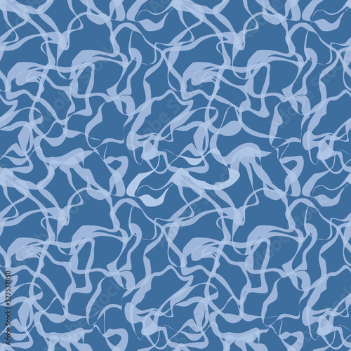 Blue water surface fluid seamless vector pattern. Nature themed relaxing unisex surface print design.