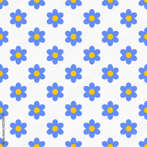 Blue forget me not flowers seamless pattern.