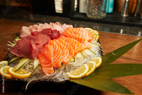 big tuna in a restaurant, tuna head, photo