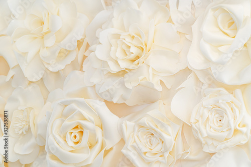 Obraz na płótnie Artificial white rose buds for background and design