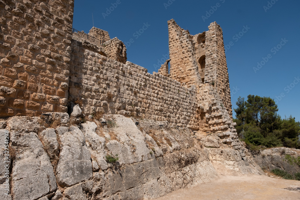 Ajloun Castle in north-western Jordan. Arab and crusaders fort.