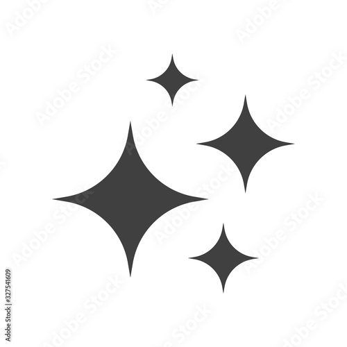 Sparkle star icon from set 1. Abstract clean twinkle light in flat style. Cartoon isolated magic shiny stars. Editable vector illustration EPS10.