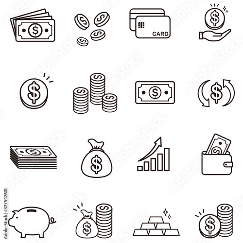 money Coin finance icons vector
