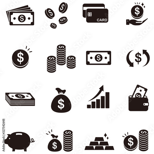 money Coin finance icons vector