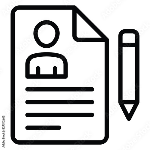 Employee Contract Document Concept, Hrm Symbol on white background, Appointment Letter Vector Icon Design