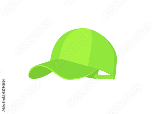 Green baseball cap icon isolated on white background