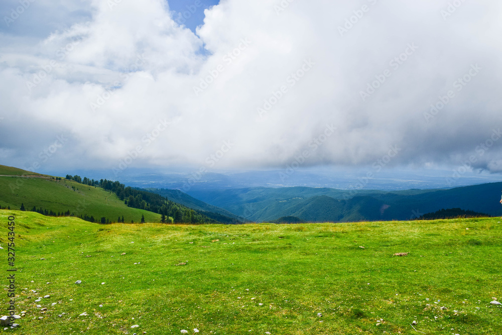 Landscape from Transalpina serpentines road DN67C. This is one of the most beautiful alpine routes in Romania.