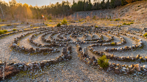 Mysterious stone labyrinth in Upper Swabia photo